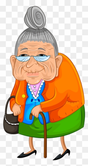 Old Lady Cartoon Clipart - Old Woman Cartoon