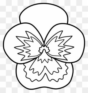Pansy Flower Line Art - Pansy Flower Coloring Page