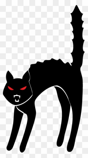 Halloween Black And White Halloween Cat Clipart Black - Clip Art Black Cat