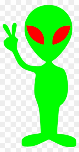 Alien Holding Up Peace Sign