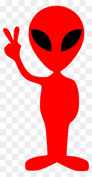 Alien Clip Art - Alien Holding Up Peace Sign