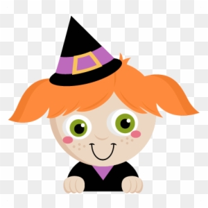 Peeking Witch Svg Scrapbook Title Svg Cutting Files - Cute Halloween Witch Png