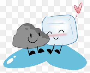 Ice Cube Clipart Kawaii - Bfdi Ice Cube Kiss Rocky