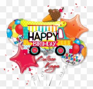 Happy Birthday Ice Cream Truck Bouquet - Happy Birthday Food Truck