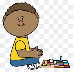 Kids Playing Board Games Clip Art - Boy Playing A Game Clipart