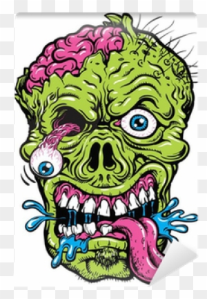 Detailed Zombie Head Illustration Wall Mural • Pixers® - Zombie Head Vector