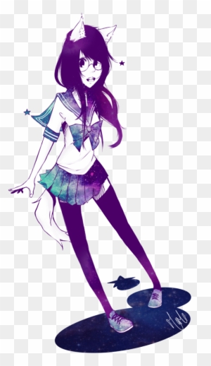 Galaxy - Galaxy Anime Girl Transparent