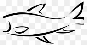 Perspective Fish Line Art Coloring To Fancy Clipart - Fish Line Drawing