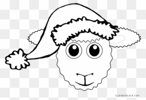 Black And White Sheep Animal Free Black White Clipart - Penguin Santa Yard Sign