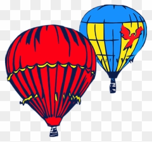 Hot Air Balloon Red Blue Transportation Tr - Hot Air Balloon Clip Art