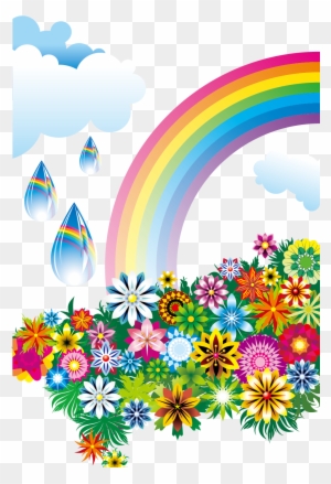 Rainbow Rose Flower Euclidean Vector - Rainbow And Flowers Png