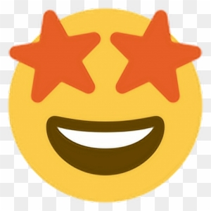 Star Eyes Orange Shape Starryeyed Emoji Emoticon Face - Emoji With Star Eyes