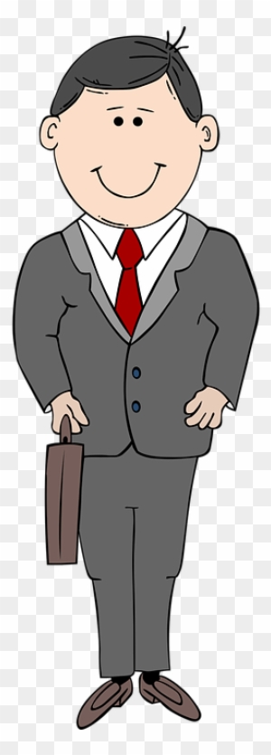 Clip Art Man - Cartoon Man In Suit - Free Transparent PNG Clipart