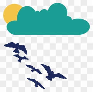 Vector Clouds Sun Seagull Flying Birds - Vsgraphics Llc Saxophone Music Vinyl Wall Art
