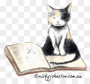 Cat Illustration By Nicky Johnston - Illustrations Cat In Books
