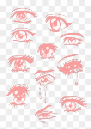 Resource For Drawing Eyes - Sad Anime Eyes Drawing - Free Transparent PNG  Clipart Images Download