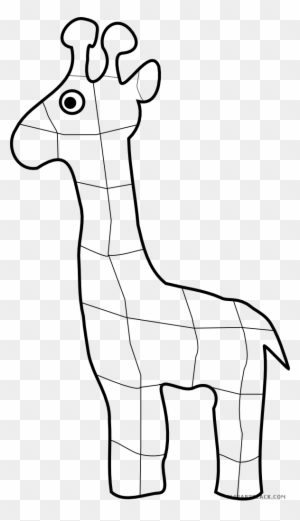 Giraffe Outline Animal Free Black White Clipart Images - Drawing