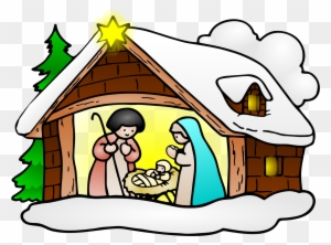 Free To Use Public Domain Christmas Clip Art - Wishing Merry Christmas Nativity