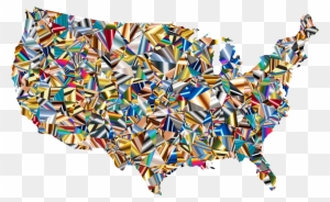 This Free Icons Png Design Of Psychedelic Low Poly - United States Map Psychedelic