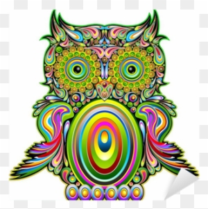 Owl Psychedelic Pop Art Design-gufo Psichedelico Decorativo - Owl Psychedelic Art Design Canvas Print - Small