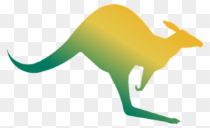 Kangaroo Animal Jump Australia Symbol Gold - Green And Gold Kangaroo