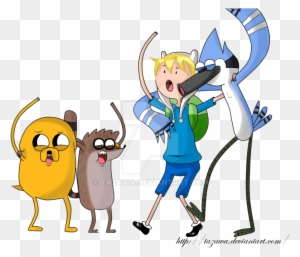 [crossover] Regular Adventure Show Time Colored By - Regular Show Adventure Time Crossover