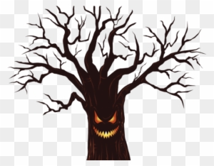 Library Clipart Spooky - Scary Tree Cartoon Png