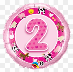 Age 2 Pink Farm Animals - 2nd Birthday Boy