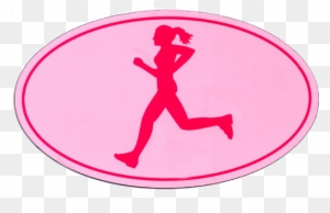 Car Magnet "omm Girl" - Female Runner In Sunset