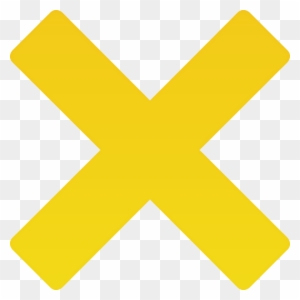 Minimalist X Mark Clip Art Medium Size - Yellow Cross Mark Png