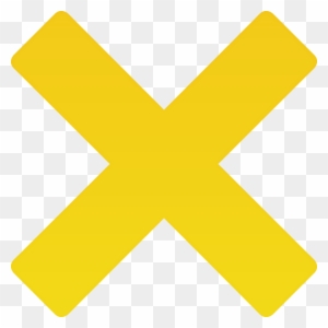 Minimalist X Mark Clip Art Medium Size - Yellow Cross Mark Png