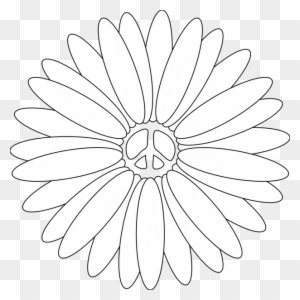 Adult Peace Coloring Pages For Kids And Adults Peacepeace - Clipart Flower On White