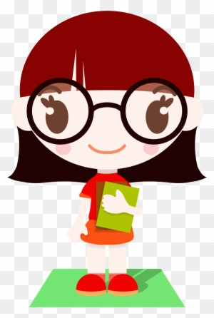 Cute Girl Clipart Anime Glasses - Nerd Girl Clipart