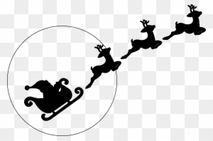 santa sleigh reindeer silhouette