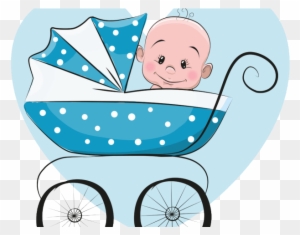 Cartoon Baby Carriage - Its A Boy Teddy Bear