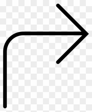 Right Curved Arrow Comments - Right Angle Arrow Icon