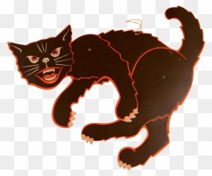 Scary "scat Cat" Halloween Jointed Hanging Black Cat - Cat