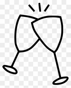 Pin Black And White Wine Glass Clipart - Cheers Glass Drawing