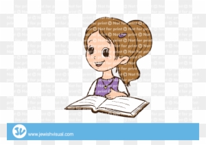 Girl Learning Torah - ילדה עם ספר תורה - Free Transparent PNG Clipart  Images Download