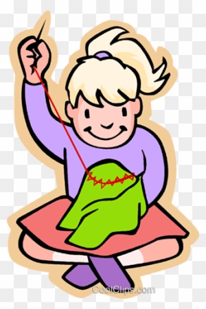 People Clipart Sewing - Girl Sewing Clipart - Free Transparent PNG Clipart  Images Download