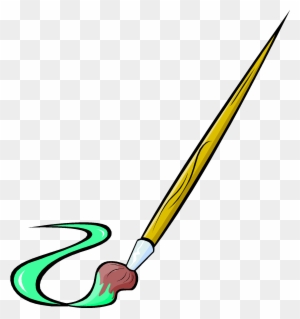 Beak Paintbrush Line Clip Art - Paint Brush Clip Art