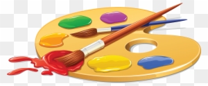 Palette Painting Brush Clip Art - Art Brushes And Paint