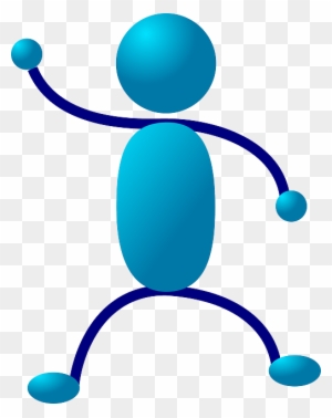 Stickman Blue, Stick, People, Man, Figure, Person, - Stick Men Clip Art