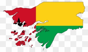 Flag Map Of Guinea Bissau Drapeau Bandiera Bandeira - Map And Flag Of Guinea Bissau