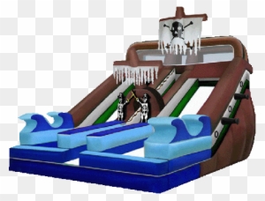 Pirate Ship Double Lane Water Slide - Adult Inflatable Water Slides