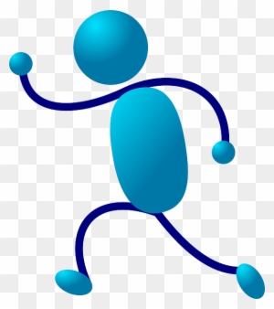 Blue, Stick, People, Man, Figure, Person, Men, Running - Stick Men Clip Art