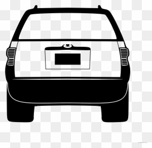 Car Front View Transportation Free Black White Clipart - Animated Back Of A Car