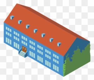 3d Isometric School Building Transparent Png - Isometric Building Vector Png