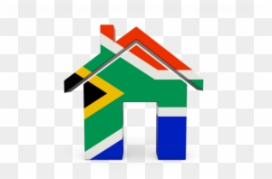Illustration Of Flag Of South Africa - House With South African Flag