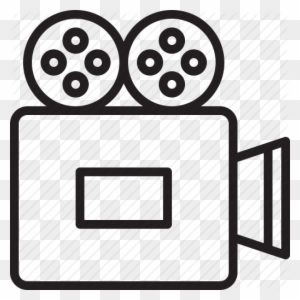 Pin Film Roll Clipart - White Movie Camera Png